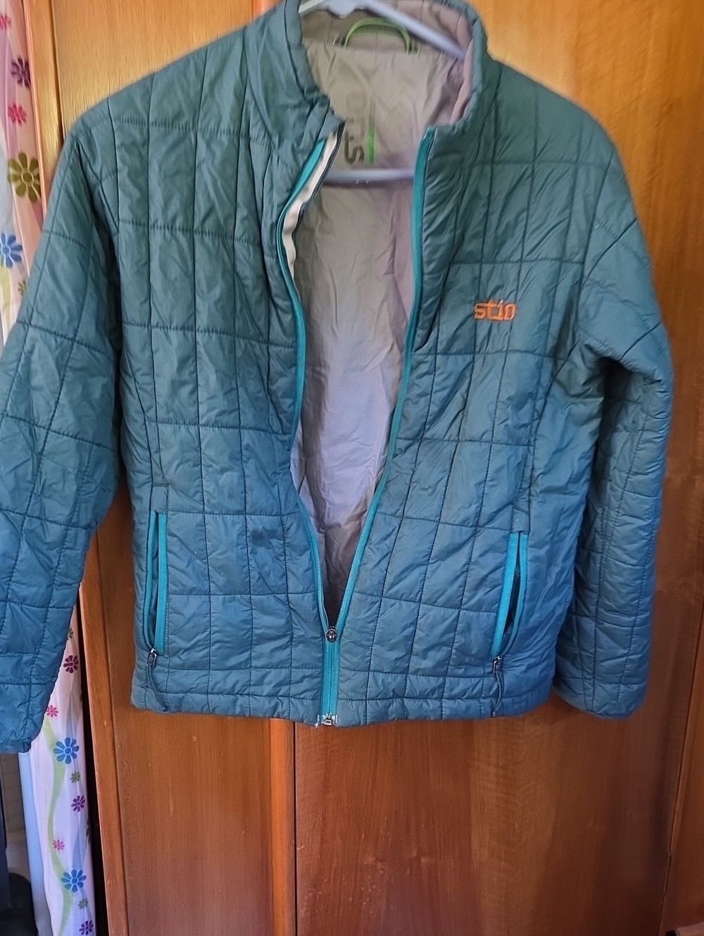 Stio Teal Quilted Puffer Jacket Well Worn